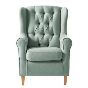 Fauteuil à oreilles Luro Tissu structuré - Tissu Auli: Bleu clair