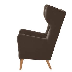 Fauteuil à oreilles Bucoli Feutre - Mocca - Sans repose-pieds