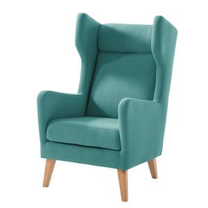 Fauteuil à oreilles Bucoli Feutre - Turquoise - Sans repose-pieds