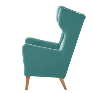 Fauteuil à oreilles Bucoli Feutre - Turquoise - Sans repose-pieds