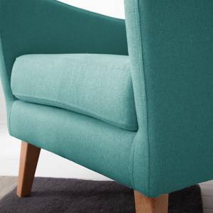 Fauteuil à oreilles Bucoli Feutre - Turquoise - Sans repose-pieds