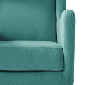 Fauteuil à oreilles Bucoli Feutre - Turquoise - Sans repose-pieds