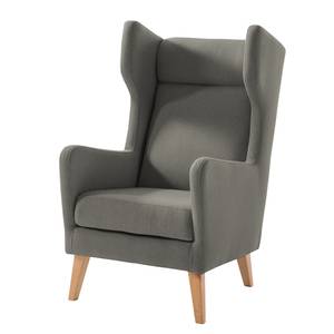 Oorfauteuil Bucoli vilt vilt - Grijs - Met hocker