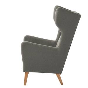 Oorfauteuil Bucoli vilt vilt - Grijs - Met hocker