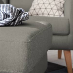 Oorfauteuil Bucoli vilt vilt - Grijs - Met hocker