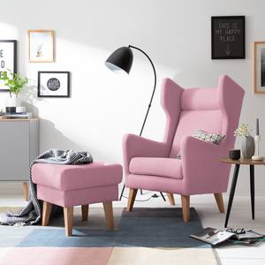 Oorfauteuil Bucoli vilt vilt - Mauve - Met hocker