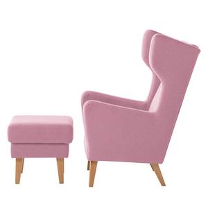 Oorfauteuil Bucoli vilt vilt - Mauve - Met hocker