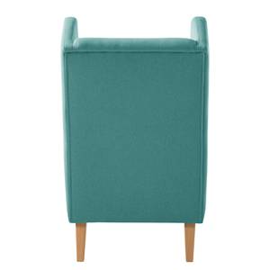 Oorfauteuil Bucoli vilt vilt - Turquoise - Met hocker