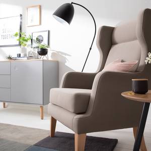 Oorfauteuil Grenfell geweven stof - Taupe