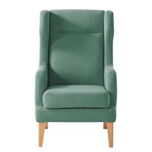 Fauteuil à oreilles Grenfell Tissu - Vert océan