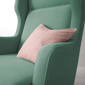 Fauteuil à oreilles Grenfell Tissu - Vert océan