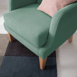 Fauteuil à oreilles Grenfell Tissu - Vert océan