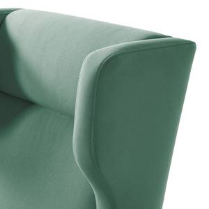 Fauteuil à oreilles Grenfell Tissu - Vert océan