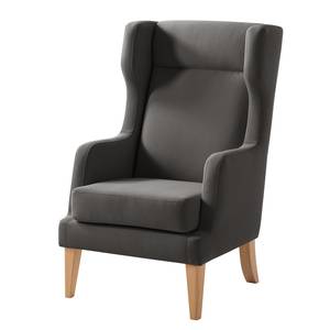 Fauteuil à oreilles Grenfell Tissu - Anthracite