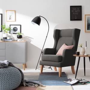 Fauteuil à oreilles Grenfell Tissu - Anthracite