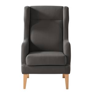 Oorfauteuil Grenfell geweven stof - Antraciet