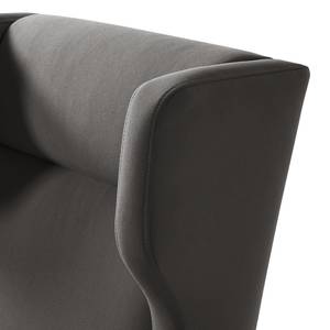 Fauteuil à oreilles Grenfell Tissu - Anthracite