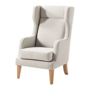 Fauteuil à oreilles Grenfell Tissu - Blanc