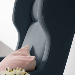 Fauteuil à oreilles Grenfell Tissu - Bleu jean