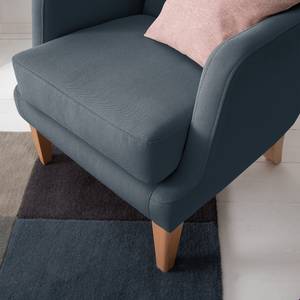 Fauteuil à oreilles Grenfell Tissu - Bleu jean