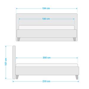 Polsterbett Stensborg Strukturstoff - Anthrazit - 180 x 200cm - Ohne Lattenrost & Matratze