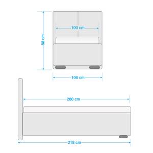 Gestoffeerd bed Sigtuna structuurstof - Antraciet - 100 x 200cm