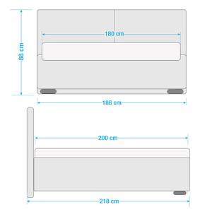 Gestoffeerd bed Sigtuna structuurstof - Antraciet - 180 x 200cm