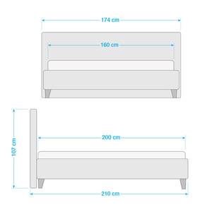 Gestoffeerd bed Stensborg structuurstof - Beige - 160 x 200cm - Zonder lattenbodem & matras