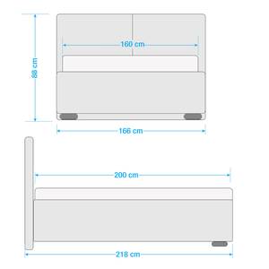 Polsterbett Sigtuna Strukturstoff - Taupe - 160 x 200cm