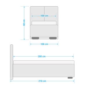 Gestoffeerd bed Sigtuna structuurstof - Donkerblauw - 100 x 200cm