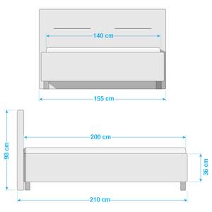 Gestoffeerd bed Jonsberg kunstleer - Wit - 140 x 200cm