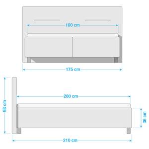 Gestoffeerd bed Jonsberg kunstleer - Wit - 160 x 200cm