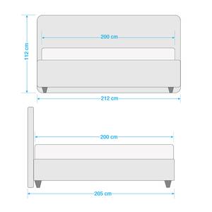 Gestoffeerd bed Alnarp structuurstof Ganiet - 200 x 200cm - Met lattenbodem