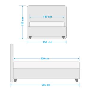 Gestoffeerd bed Alnarp structuurstof Mauve - 140 x 200cm - Met lattenbodem