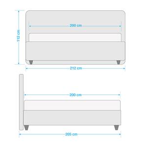 Gestoffeerd bed Alnarp structuurstof Antraciet - 200 x 200cm - Met lattenbodem