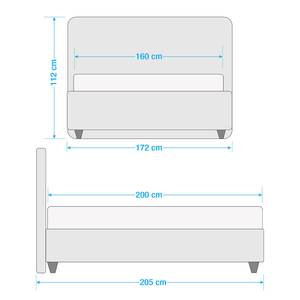 Gestoffeerd bed Alnarp structuurstof Kasjmier - 160 x 200cm - Zonder lattenbodem & matras