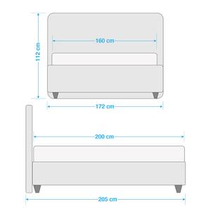 Gestoffeerd bed Alnarp structuurstof Kasjmier - 160 x 200cm - Met lattenbodem