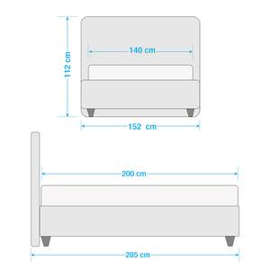 Gestoffeerd bed Alnarp structuurstof Jeansblauw - 140 x 200cm - Zonder lattenbodem & matras