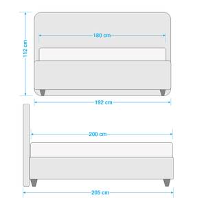 Gestoffeerd bed Alnarp structuurstof Jeansblauw - 180 x 200cm - Zonder lattenbodem & matras