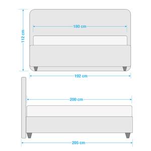 Gestoffeerd bed Alnarp structuurstof Jeansblauw - 180 x 200cm - Met lattenbodem