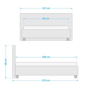 Gestoffeerd bed Billdal structuurstof Ganiet - 140 x 200cm