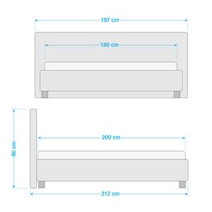 Gestoffeerd bed Billdal structuurstof Ganiet - 180 x 200cm