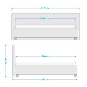 Polsterbett Billdal Strukturstoff Anthrazit - 200 x 200cm