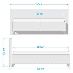 Gestoffeerd bed Kolbäck structuurstof Mauve - 180 x 200cm - Met lattenbodem