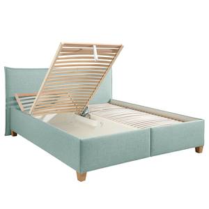 Letto imbottito Kolbäck Grigio menta - 200 x 200cm - Con rete a doghe