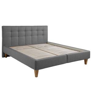 Letto imbottito Stensborg Tessuto strutturato - ArgentoGrigio - 180 x 200cm - Con rete a doghe