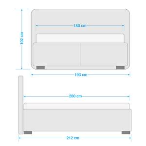 Gestoffeerd bed Vitaby structuurstof Jeansblauw - 180 x 200cm - Met lattenbodem