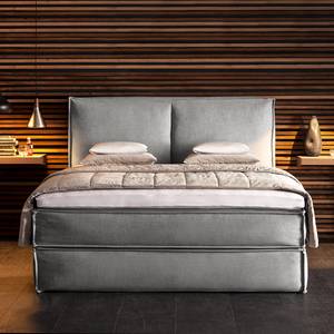 Premium boxspring KINX geweven stof - Stof KINX: Grijs - 200 x 200cm - H2 zacht - 130cm