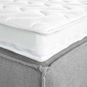 Lit boxspring Kinx Tissu - Tissu KINX : Gris - 200 x 200cm - D2 souple - 130 cm