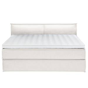 Premium Boxspringbett KINX Webstoff - Stoff KINX: Weiß - 200 x 200cm - H2 - 100 cm